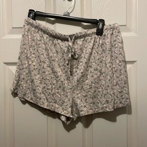 Rene Rofe Gray Leopard Print Sleep Shorts Size XL runs Small